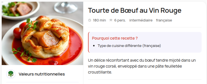 Exemple de recette personnalisée avec instructions détaillées